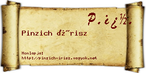 Pinzich Írisz névjegykártya
